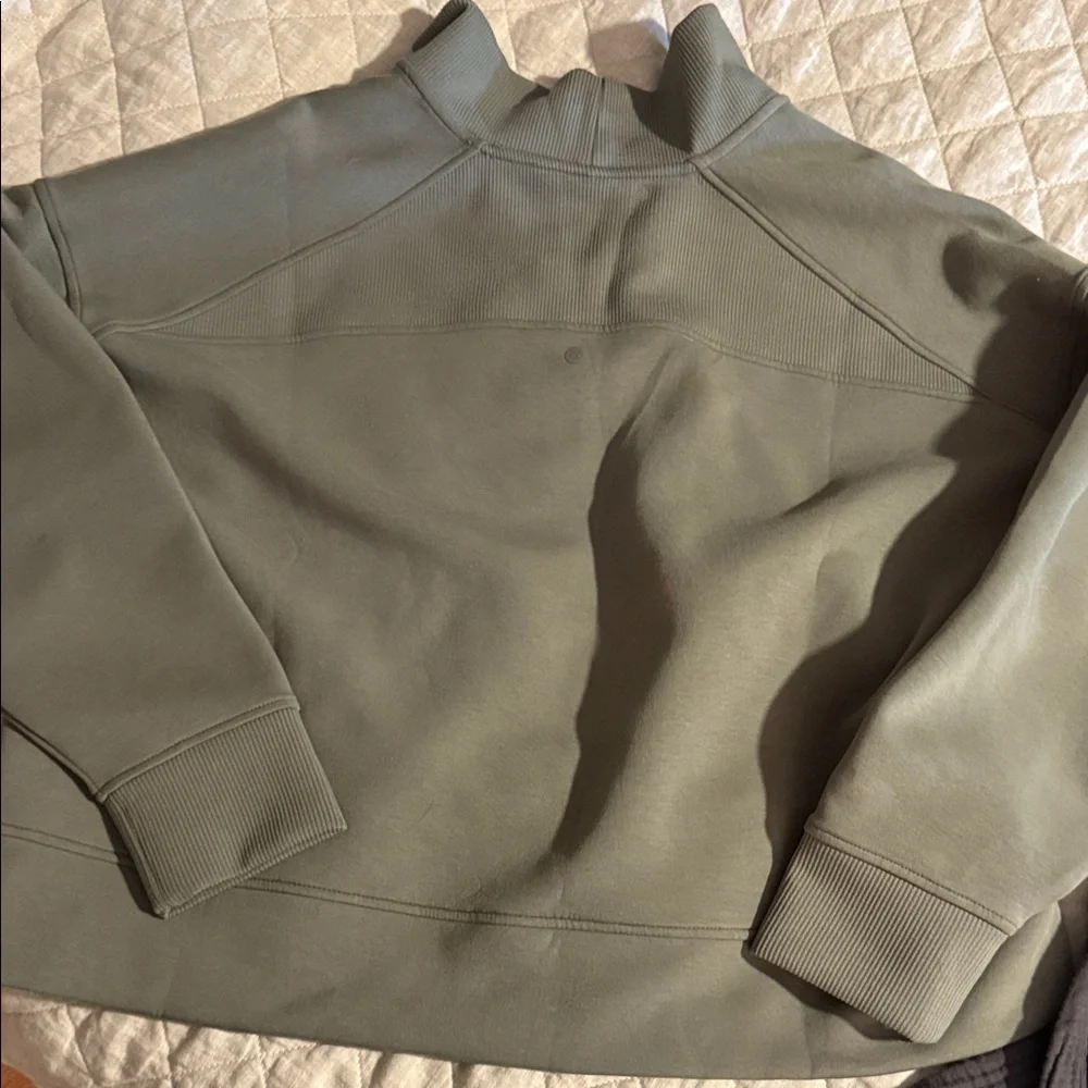 CALIA Women's Soft Scuba Mock Neck 1/4 Zip Muted Green NWT - Picture 10 of 11